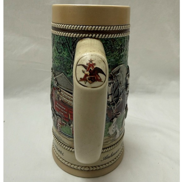 Vintage 1988 Budweiser Beer Stein Grant's Cabin Landmark Series A With Box - Picture 10 of 12